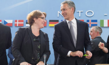 Tinatin Khidasheli (Minister of Defence, Georgia) and NATO Secretary General Jens Stoltenberg