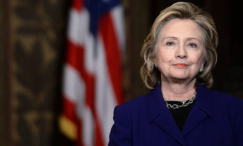 Former secretary of state Hillary Clinton looks on before presenting Georgetown Institute for Women, Peace and Security's (GIWPS) annual Hillary Rodham Clinton Awards for Advancing Women in Peace and Security at Georgetown University on February 25 2014 in Washington DC.Photo by Olivier Douliery/ABACAUSA.com