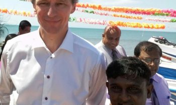 Jaffna Tamil journalist Mr.Kugan  with Norway’s Foreign Affairs Ministry State Secretary.