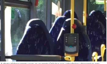 Norwegian anti-immigrant group mistakes picture of bus seats for women in burkas