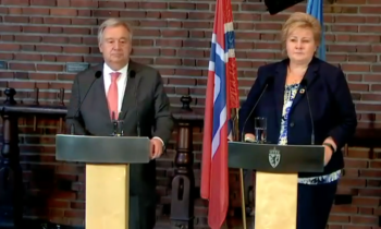 Press conference with UN Secretary-General and Norwegian prime minister