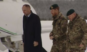 Prince Harry meets helicopter crews in Norway