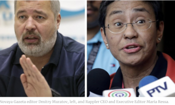 Nobel Prize awarded to journalists to fight for freedom of expression
