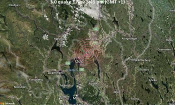 Small tremor of magnitude 3.0 just reported 13 km northeast of Oslo, Norway